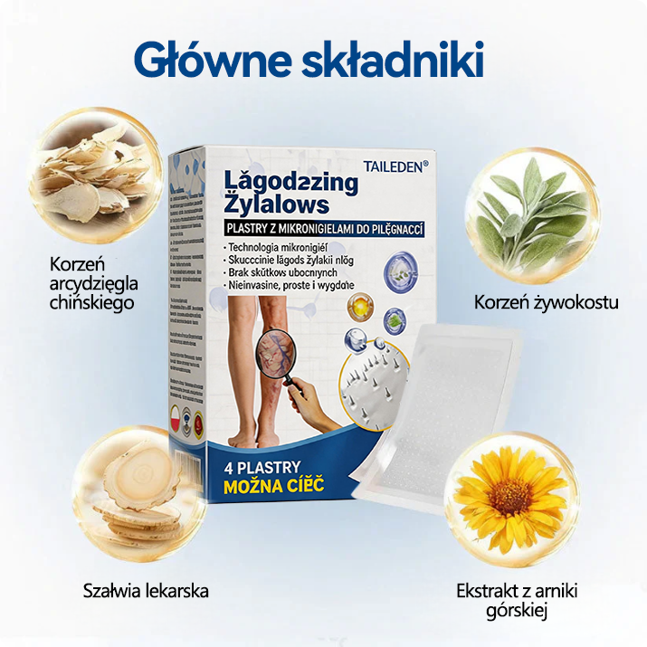 🎁 Zostało już tylko 5 opakowań! Teraz możesz otrzymać dodatkowe 50% ZNIŻKI! 🎉🇵🇱👨⚕️✅TAILEDEN® VeinEase Plastry z Mikronakłuciami⚡Natychmiastowa ulga, długotrwałe rezultaty