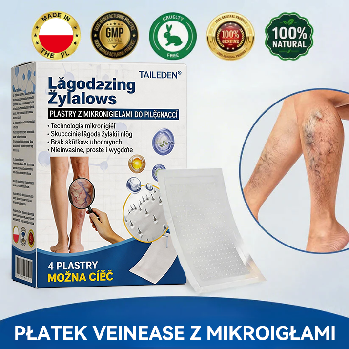 🎁 Zostało już tylko 5 opakowań! Teraz możesz otrzymać dodatkowe 50% ZNIŻKI! 🎉🇵🇱👨‍⚕️✅TAILEDEN® VeinEase Plastry z Mikronakłuciami⚡Natychmiastowa ulga, długotrwałe rezultaty